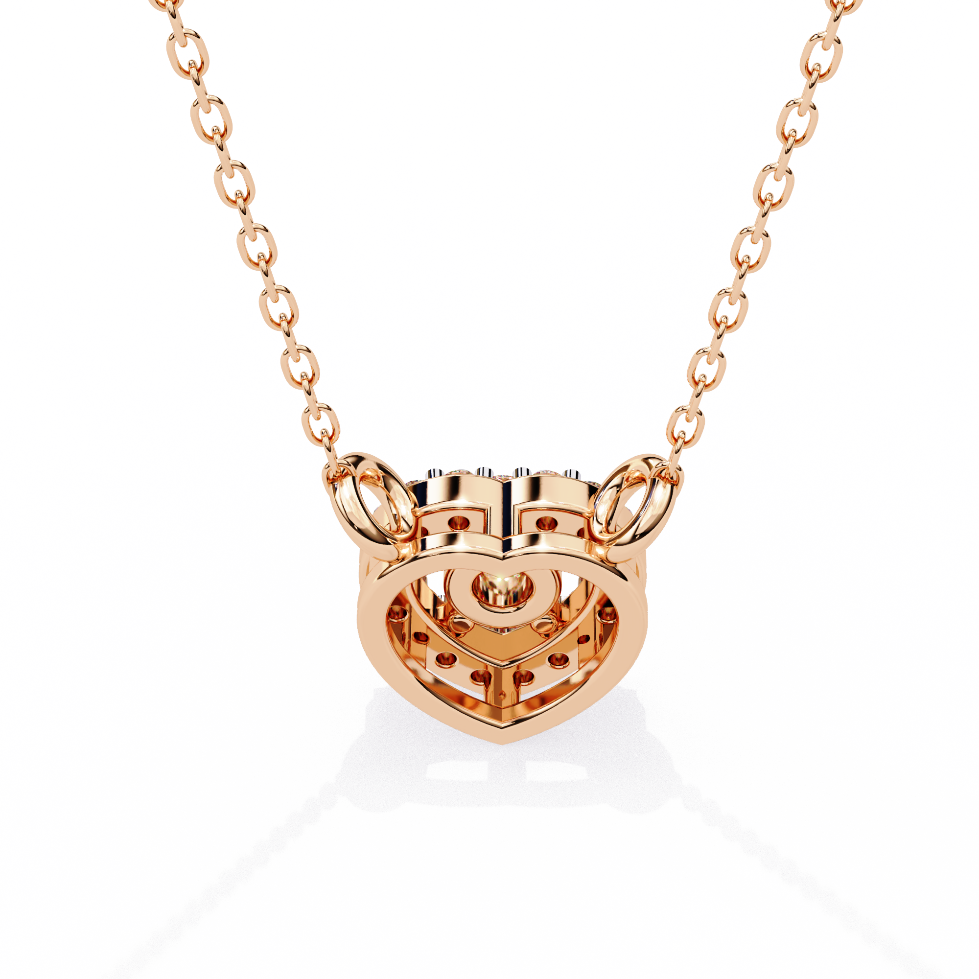 Solitairekart 0.17ct Natural Diamond Eternal Heart Halo Pendant-HI Color, VS-SI Clarity